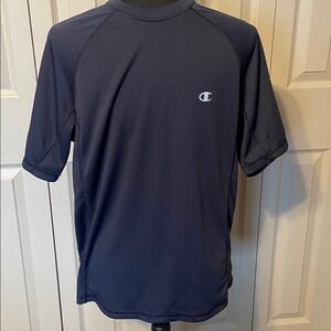 Champion  Short Sleeve Navy Blue Double Dry Shirt Men's Size Medium Crew Neck